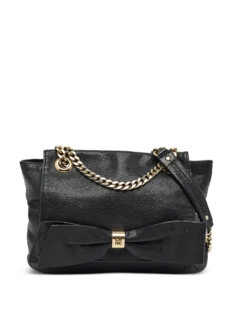 Carolina Herrera Vintage Audrey bow-detail shoulder bag Black 1397377