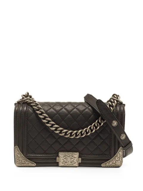 CHANEL Pre-Owned 2013-2014 medium Paris Dallas Boy quilted shoulder bag Black 1400860