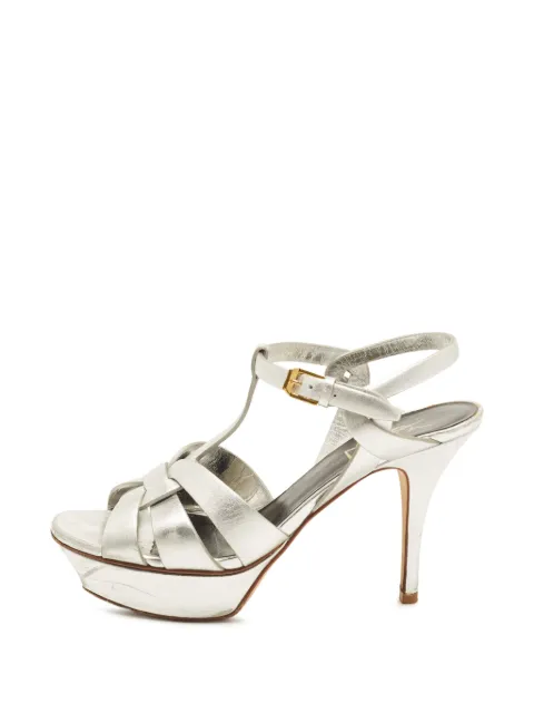 Saint Laurent Pre-Owned Tribute platform sandals Silver 1395962