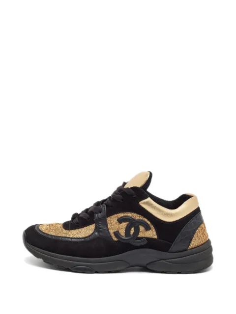CHANEL Pre-Owned CC lace-up sneakers Black 1385294