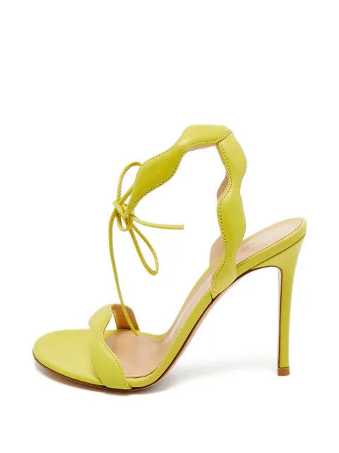 Gianvito Rossi Wavy ankle-tie sandals Green 1382621
