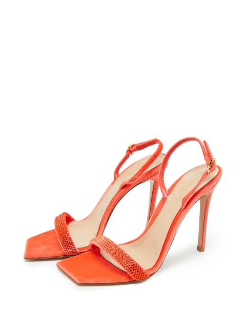 Gianvito Rossi Britney velvet slingback sandals Orange 1383900
