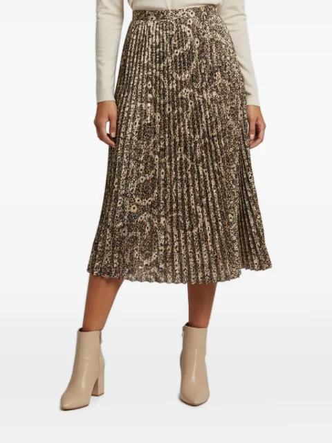 Maje floral-print pleated midi skirt Black 1388744
