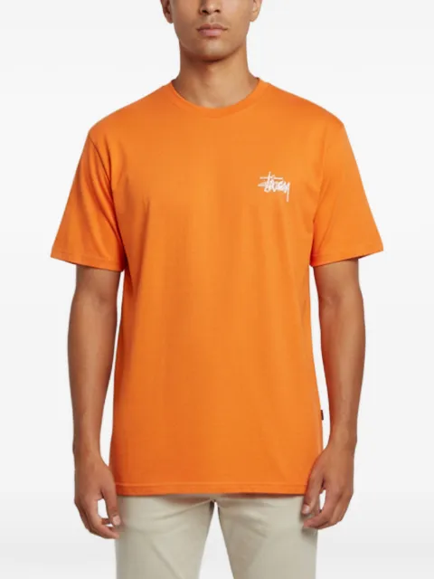 Stüssy logo-print crew-neck T-shirt Orange 1384466