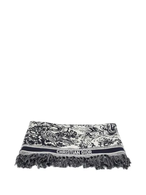 Christian Dior Pre-Owned Oblique-pattern beach towel White 1387990