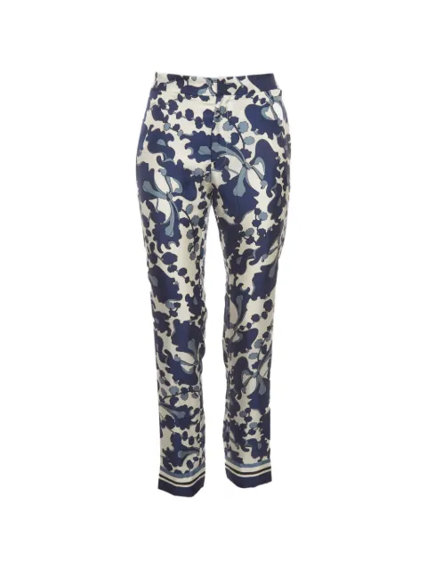 Gucci Pre-Owned 2012 printed-silk straight-leg trousers White 1386532