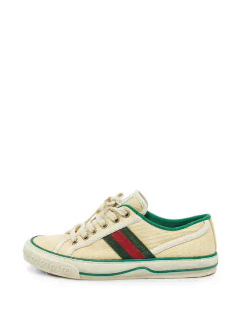 Gucci Pre-Owned Tennis 1977 Web-stripe low-top sneakers Neutrals 1403471
