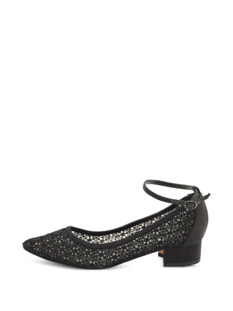 Manolo Blahnik Listana lace and block heel pumps Black 1382432