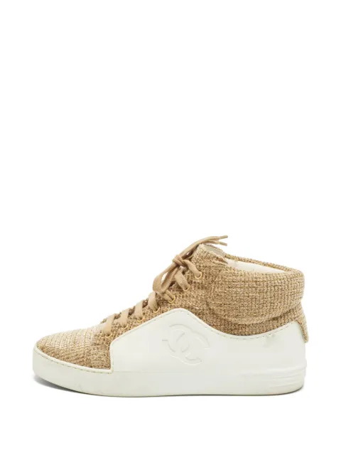 CHANEL Pre-Owned tweed panel sneakers Neutrals 1384540