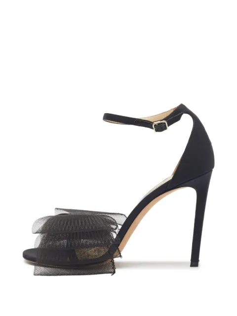Jimmy Choo Pre-Owned Aveline bow-detail sandals Black 1400935