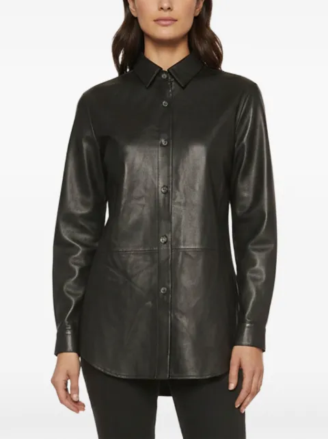 Magda Butrym long-sleeve leather shirt Black 1380114