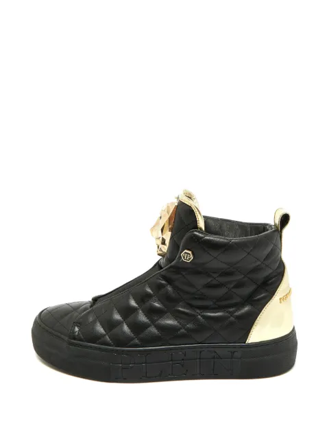 Philipp Plein quilted crystal-embellished sneakers Black 1375775