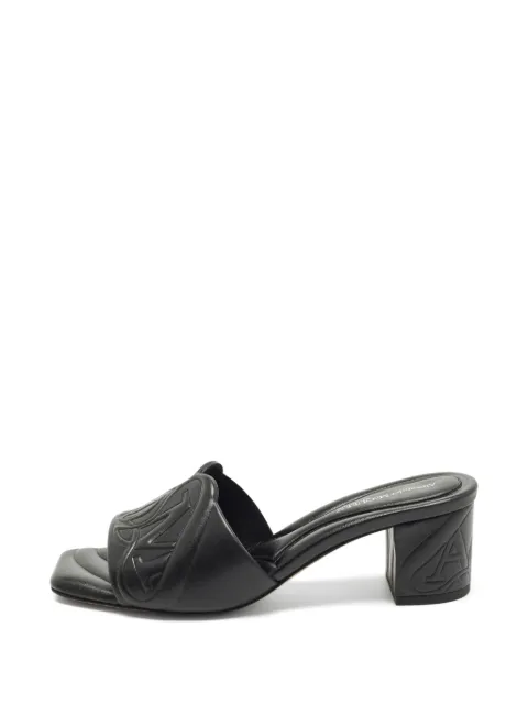 Alexander McQueen Pre-Owned Seal logo-embossed sandals Black 1382686