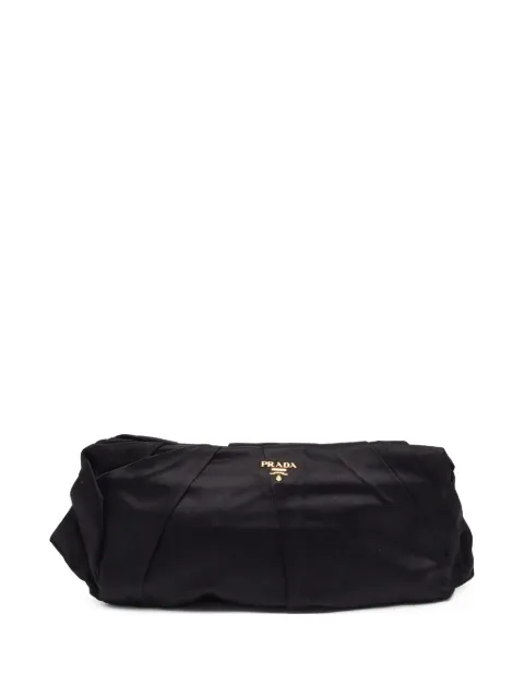 Prada Pre-Owned pleated frame clutch bag Black 1385684