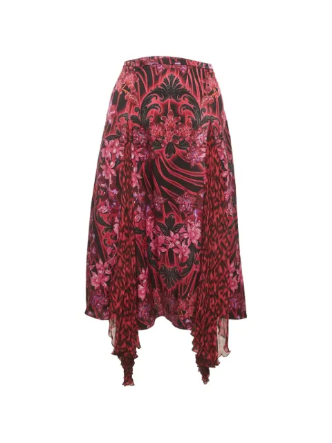 Versace Pre-Owned orchid-print asymmetric skirt Pink 1383899