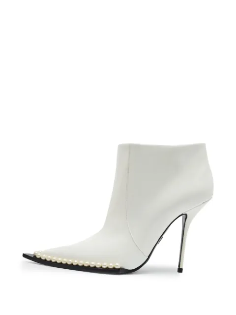 Dolce & Gabbana Pre-Owned Dardinale pearl-embellished ankle boots White 1382687