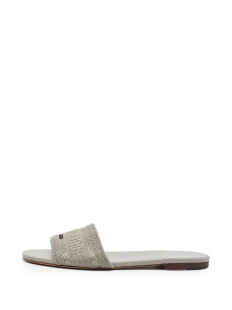 Christian Dior Pre-Owned Dway embroidered slides Grey 1393572