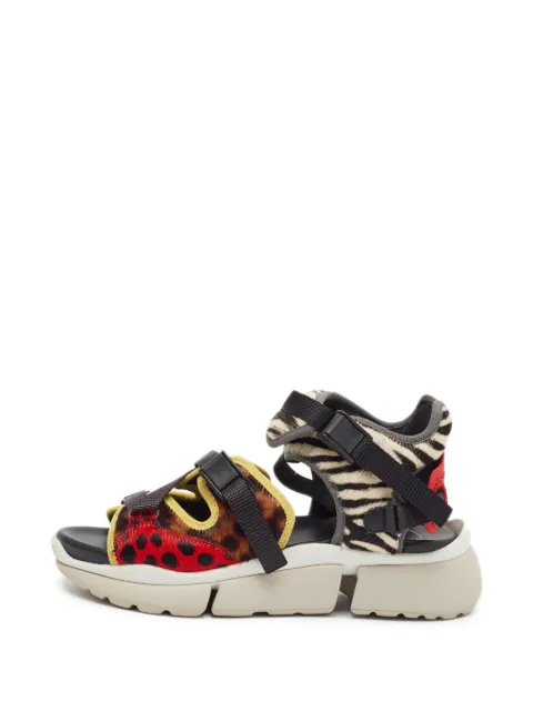 Chloé Pre-Owned Sonnie animal-print sandals Black 1380727