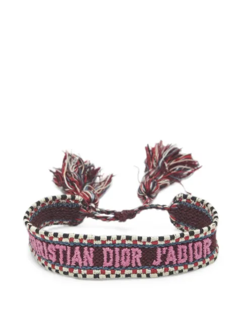 Christian Dior Pre-Owned J'Adior embroidered woven bracelet Brown 1391279