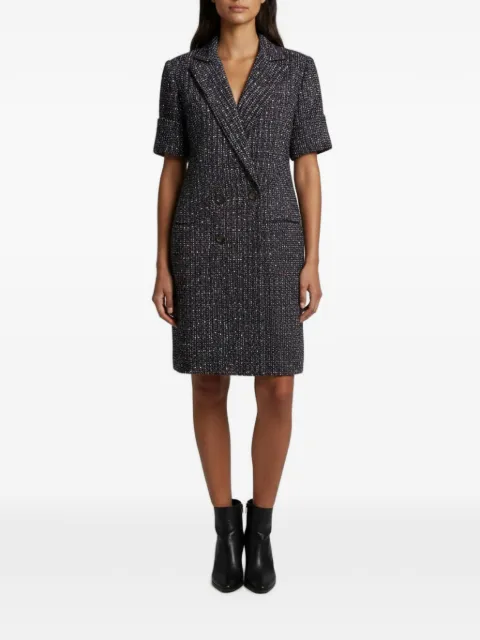 CHANEL Pre-Owned double-breasted tweed mini dress Blue 1394688