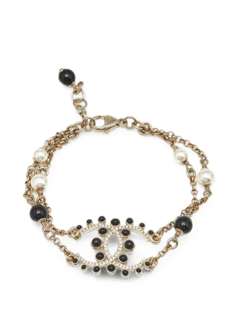 CHANEL Pre-Owned CC faux-pearl bracelet Gold 1387273