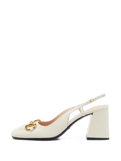 Gucci Pre-Owned Horsebit slingback pumps White 1403284