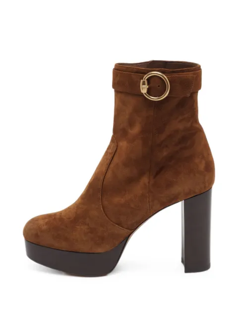 Gianvito Rossi Regent buckled ankle boots Brown 1402591