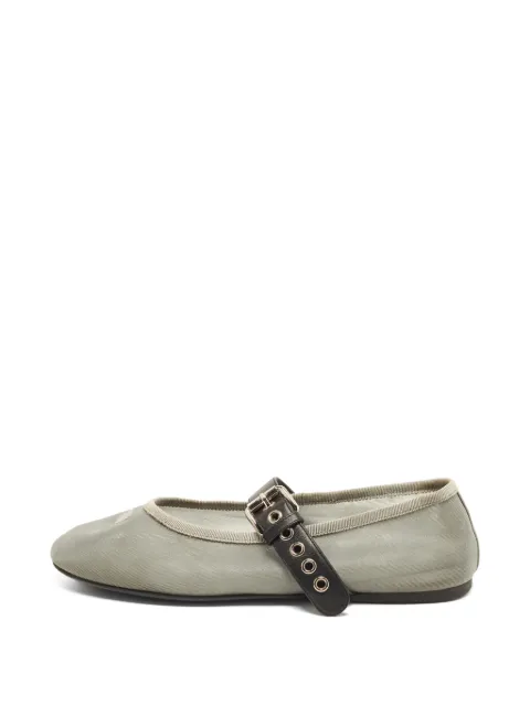 Miu Miu Pre-Owned Mary Jane-strap mesh ballet flats Grey 1397285