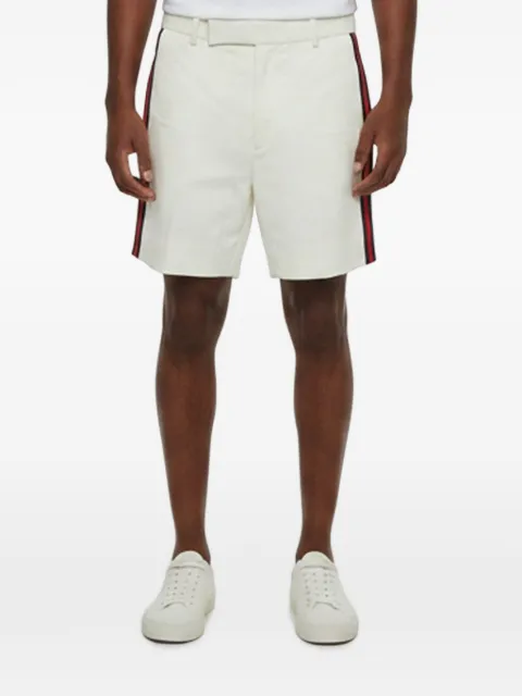Gucci Pre-Owned 2017 gabardine side-stripe shorts White 1398608