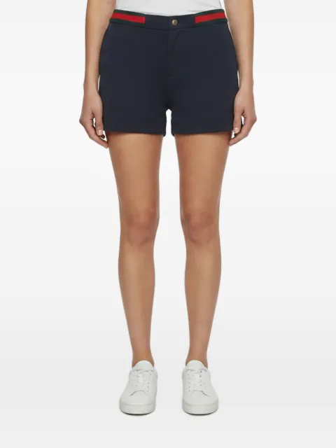 Gucci Pre-Owned Web-stripe knit shorts Blue 1398585