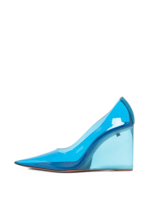 Amina Muaddi Ane wedge pumps Blue 1393707