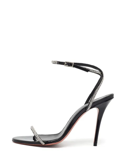 Amina Muaddi Diamante crystal-embellished sandals Black 1397216