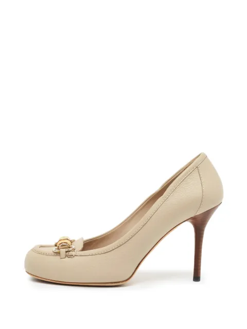 Gucci Pre-Owned Bamboo Horsebit heeled pumps Neutrals 1388002