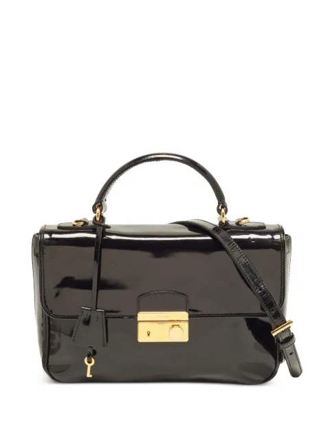 Christian Dior Pre-Owned patent-leather flap tote bag Black 1390654