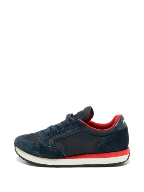 Prada Pre-Owned suede-panel lace-up low-top sneakers Blue 1388608