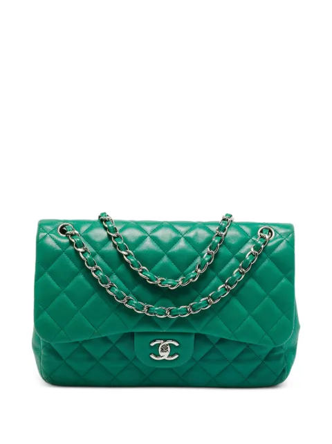 CHANEL Pre-Owned 2016-2017 Classic Double Flap shoulder bag Green 1393289
