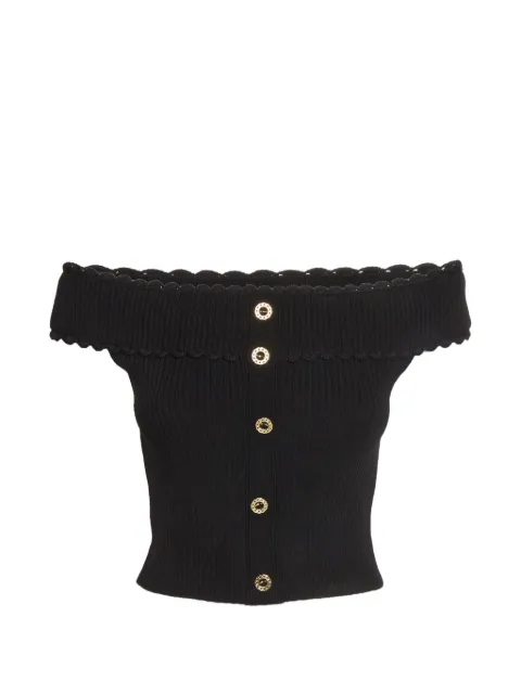 SANDRO rib-knit off-shoulder top Black 1391920