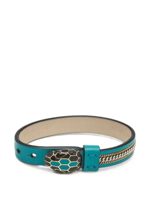 Bvlgari Pre-Owned Serpenti Forever chain-motif bracelet Green 1384275