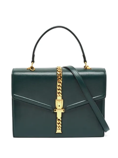 Gucci Pre-Owned Sylvie 1969 leather handbag Green 1387536