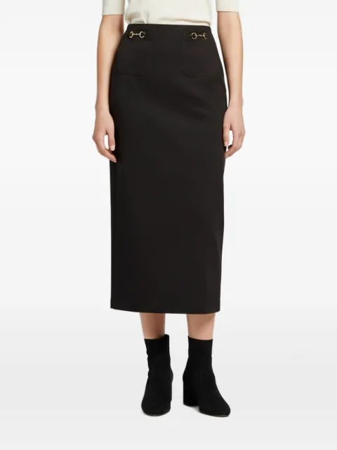Gucci Pre-Owned Horsebit detail midi skirt Black 1389608