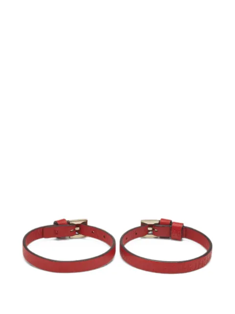 Carolina Herrera Vintage Logo-embossed buckle-fastening bracelets (set of two) Red 1387244