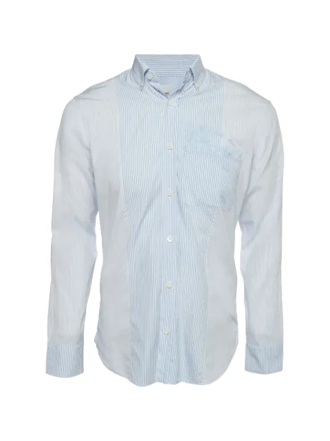 Burberry Pre-Owned striped logo-embroidered shirt Blue 1387110