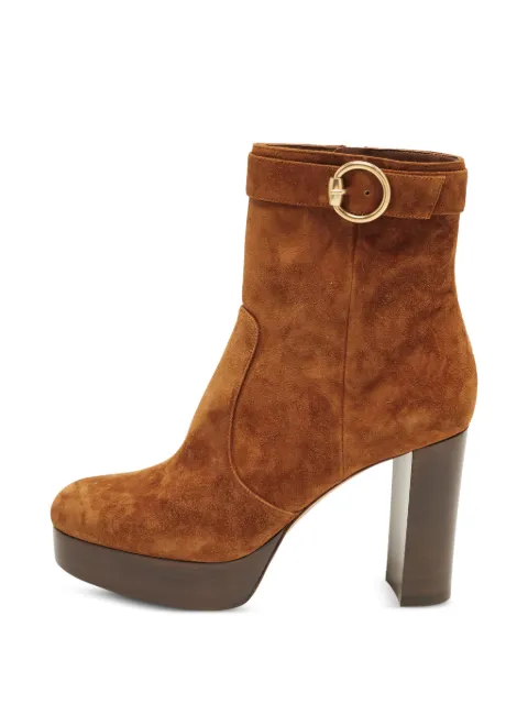 Gianvito Rossi buckled platform ankle boots Brown 1386140