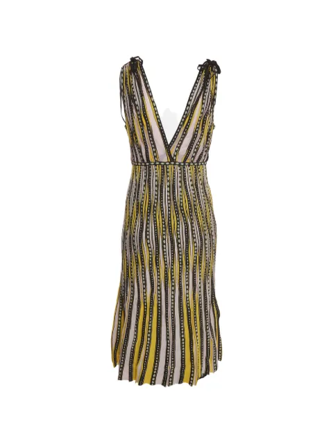 Missoni Pre-Owned striped lurex midi dress Yellow 1381399