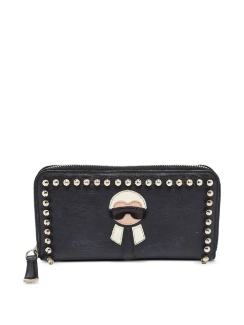 Fendi Pre-Owned Karlito studded continental leather wallet Black 1374832