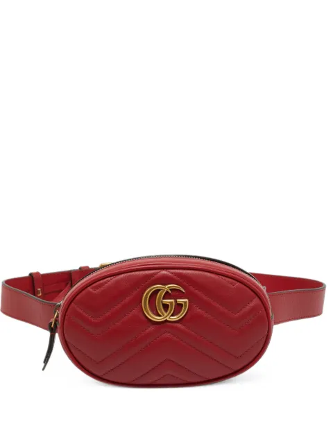 Gucci Pre-Owned mini GG Marmont matelassé belt bag Red 1371447