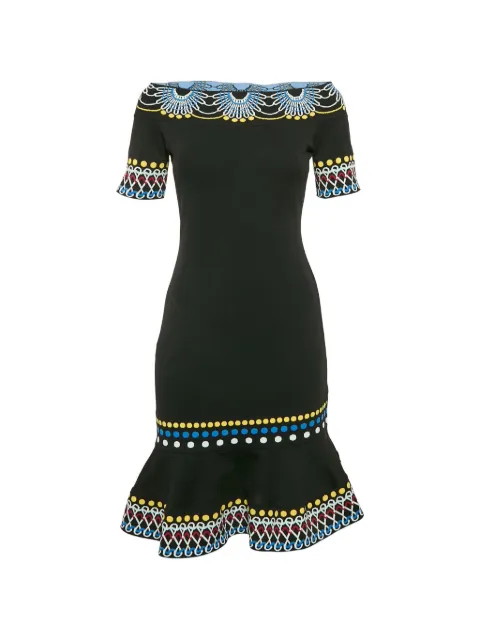 Peter Pilotto mini off-shoulder patterned dress Black 1148832