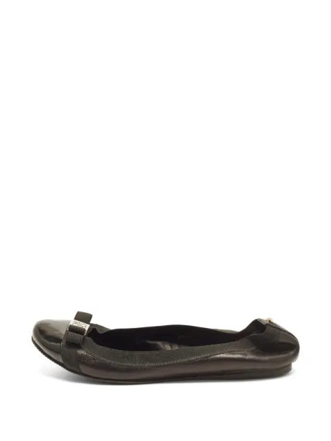 Carolina Herrera Vintage bow-detail cap-toe ballet flats Black 1403523