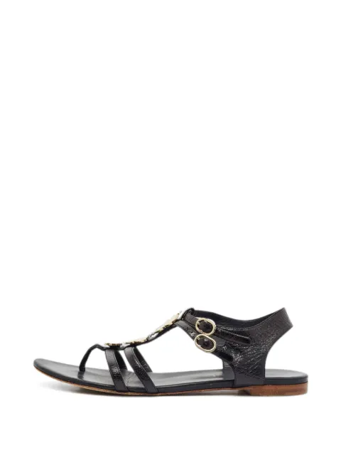 CHANEL Pre-Owned CC T-strap thong sandals Black 1399235