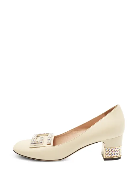 Gucci Pre-Owned Malaga Kid crystal-embellished pumps Neutrals 1391060